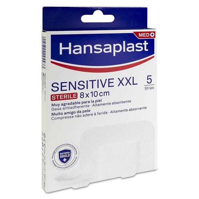 Hansaplat Sensitive XXL 8 cm x 10 cm, 5 Apósitos