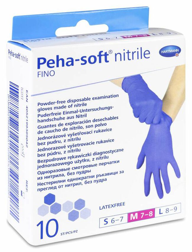 Peha-Soft Guantes de Nitrilo Talla M, 10 Uds