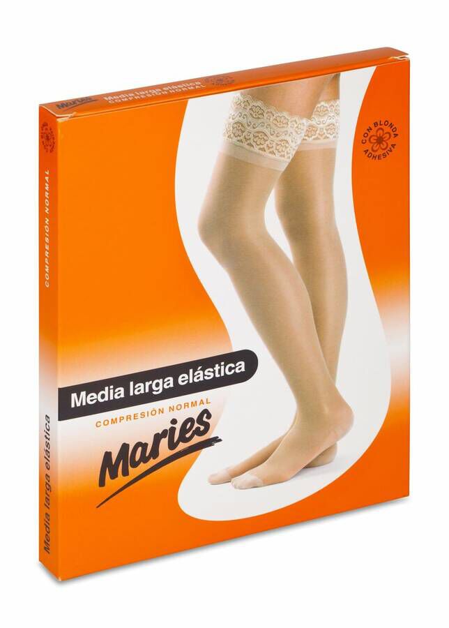imagen de Maries Media Larga con Blonda Compresi&oacute;n Normal Negra Talla 6, 1 Media