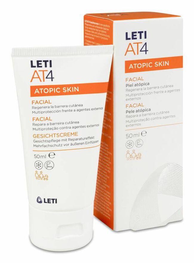 LETI AT4 Facial Piel Atópica y Seca, 50 ml