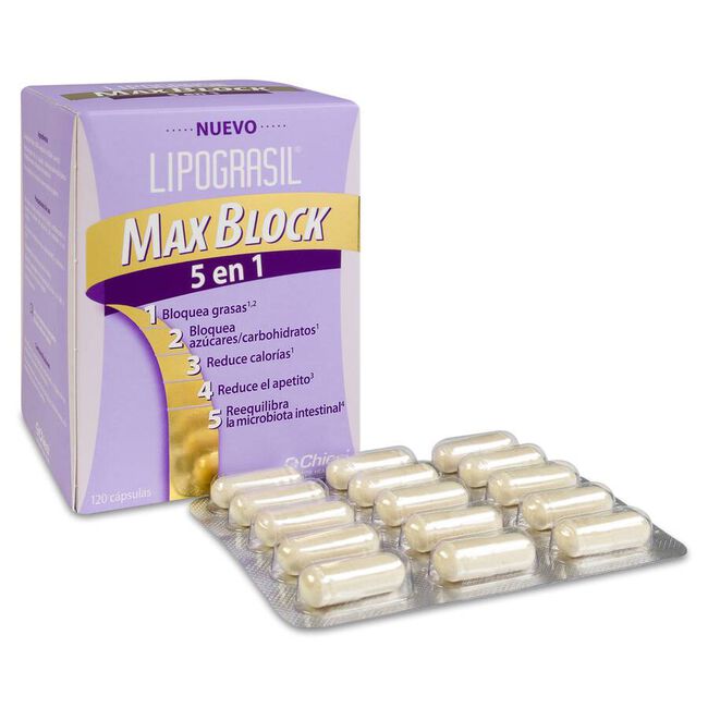 Lipograsil Max Block 5 en 1, 120 cápsulas