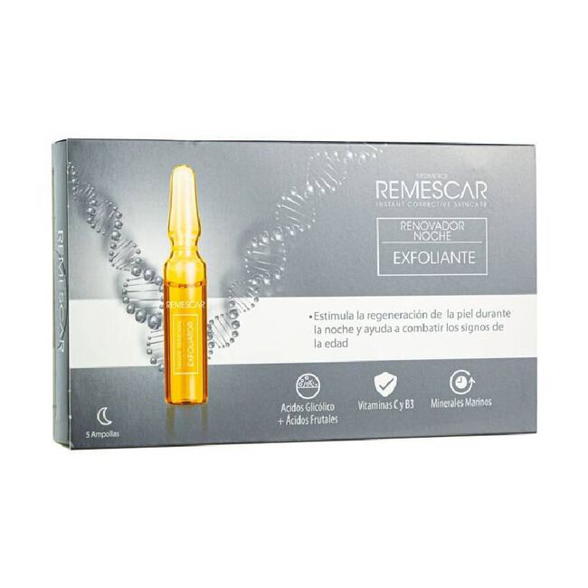 Remescar Renovador Noche Exfoliante, 5 ampollas