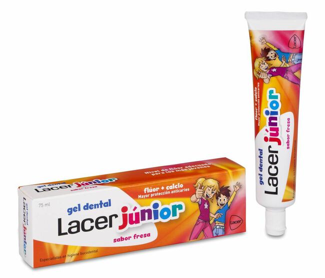 Lacer Junior Gel Dental Sabor Fresa, 75 ml