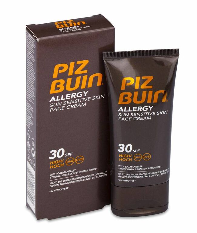 Piz Buin Allergy FPS 30 Protección Alta Crema Facial, 50 ml