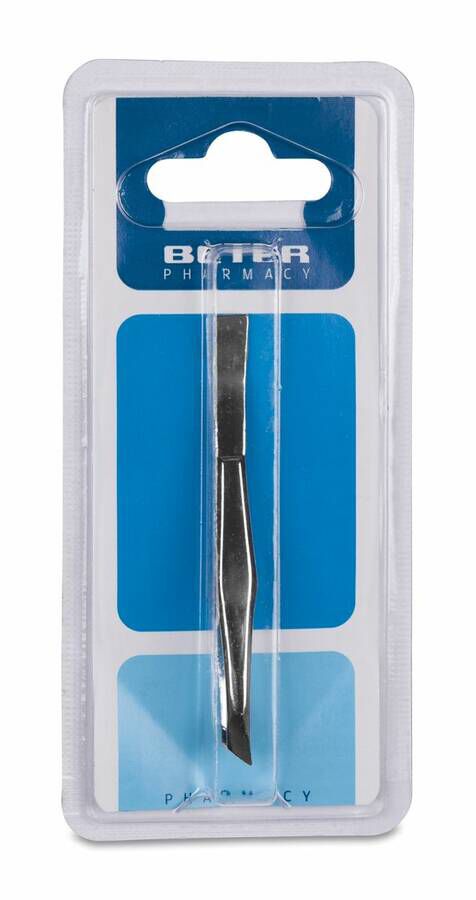 Beter Pinza de Depilar Punta Oblicua Cromada, 1 Ud