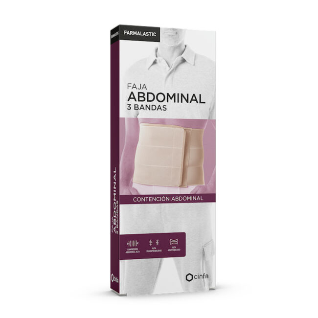 Farmalastic Faja Abdominal 3 Bandas Talla Grande, 1 unidad