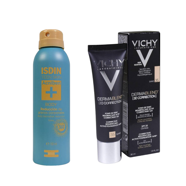 Pack Vichy Dermablend 3D Correction Color + Isdin Acniben Body