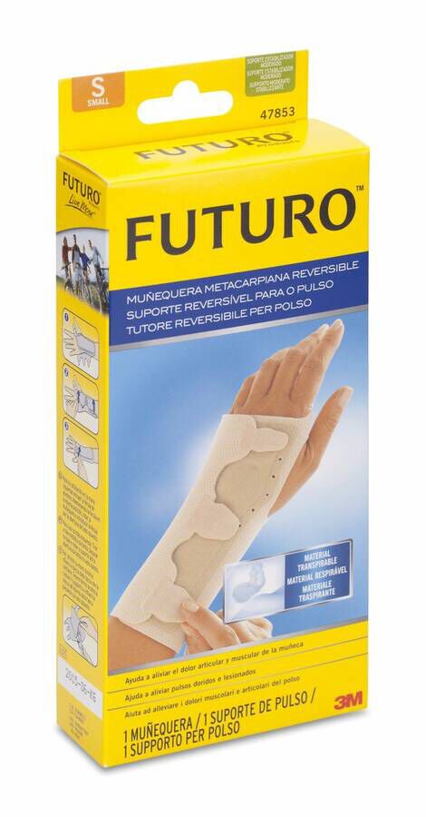 Futuro Muñequera con Férula Reversible Metacarpiana Talla S, 1 Ud