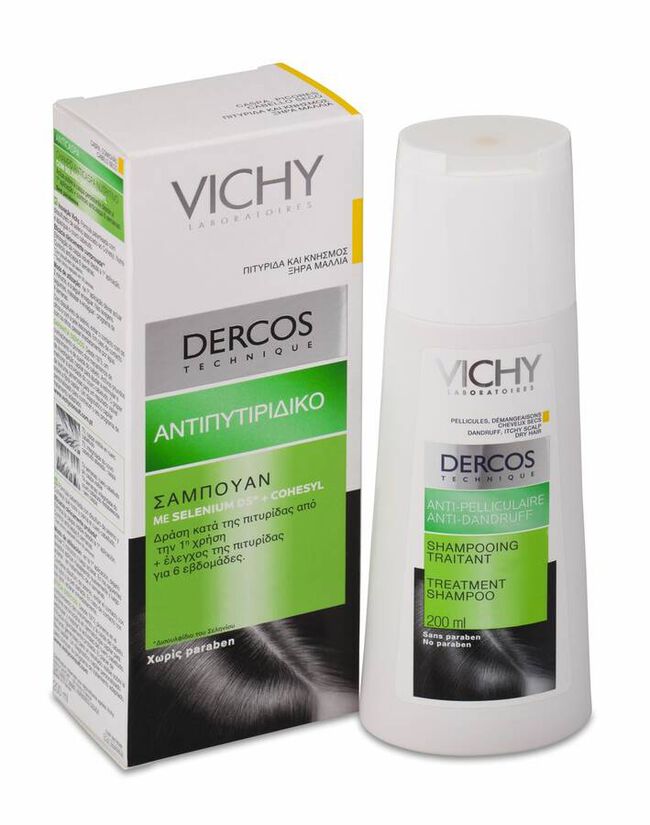 Vichy Dercos Champú Anticaspa Cabello Seco, 200 ml