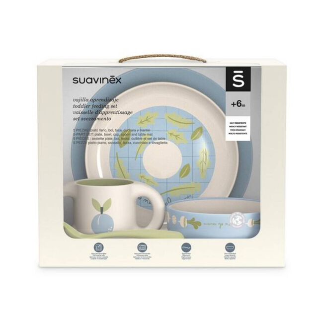 Suavinex Vajilla de Aprendizaje Verde +6 Meses, 1 Ud