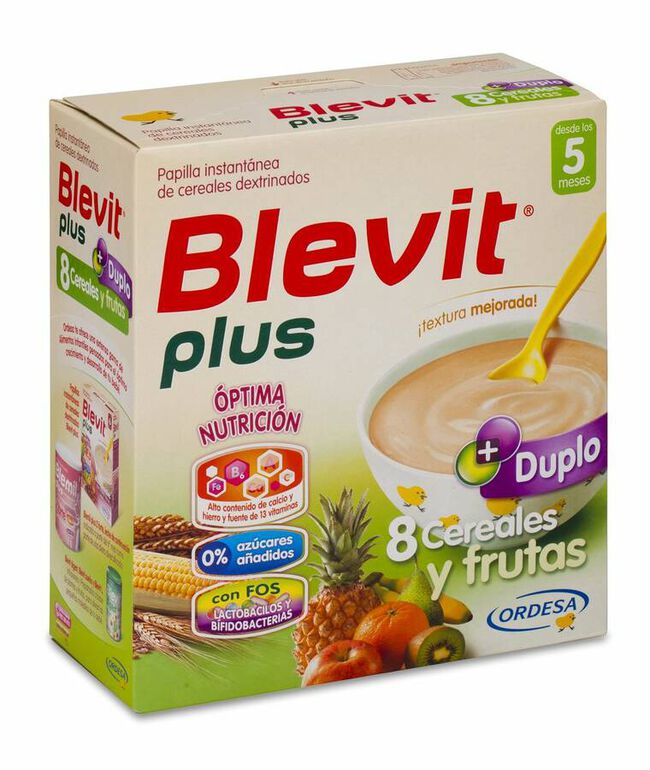 Blevit Plus Duplo 8 Cereales Y Frutas, 600 g