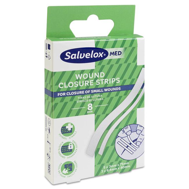 Salvelox Med Wound Closure, 8 Tiras