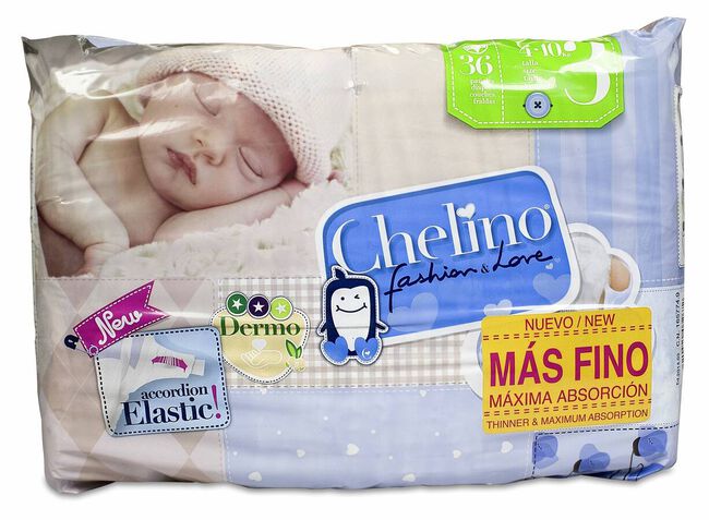 Chelino Pañales talla 3 (4-10kg) 36 unidades