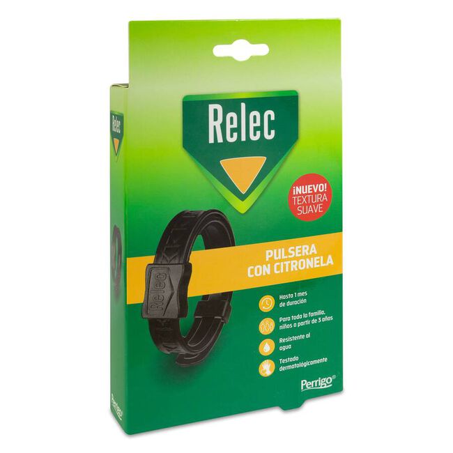 Relec Pulsera Antimosquitos con Citronela Color Negro, 1 unidad