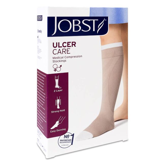 Jobst UlcerCARE Media Compresión Fuerte sin Cremallera Beige Talla XL, 1 Ud