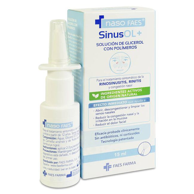 NasoFaes SinusOL+ Solución de Glicerol con Polímeros, 15 ml