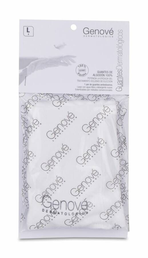 Genocure Guantes Dermatológicos Algodón Talla L, 2 Uds