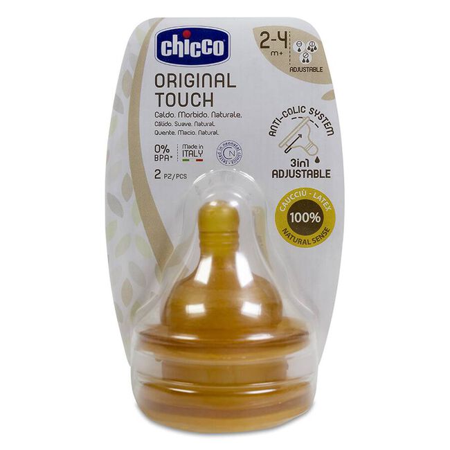 Chicco Original Touch Látex Tetina Regulable a partir de 2 Meses, 2 Unidades