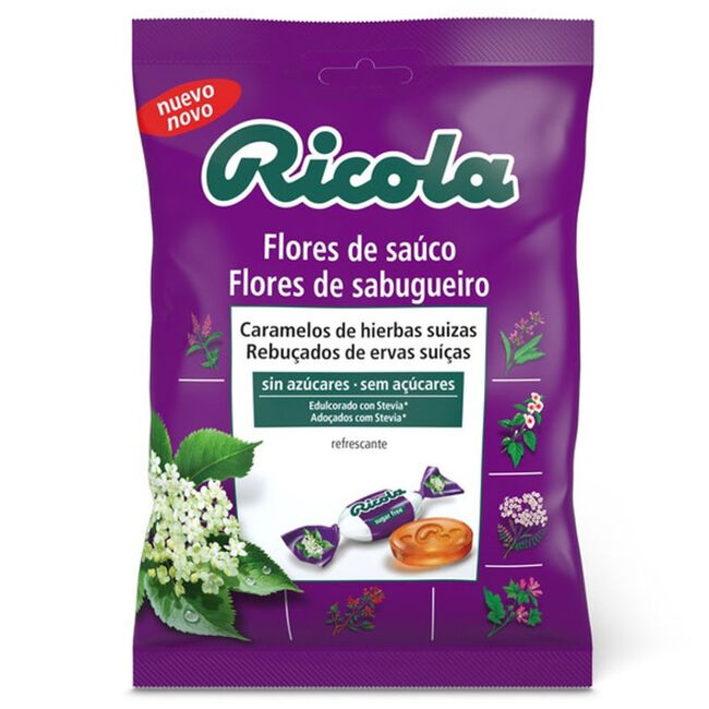 Ricola Caramelos de Flor de Saúco Sin Azúcar Bolsa, 70 g