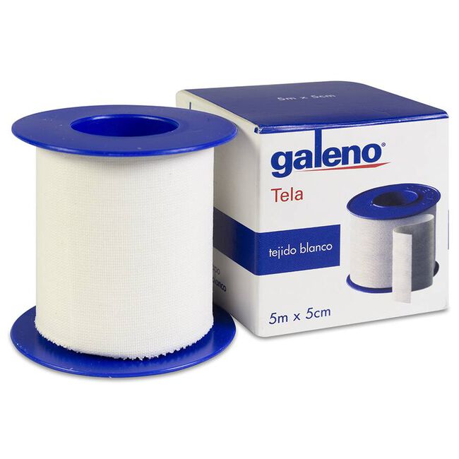 Galeno Esparadrapo Tela Blanco 5 m x 5 cm, 1 Unidad