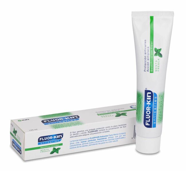 Fluor Kin Anticaries Pasta Dentifrica Menta Fresca, 125 ml