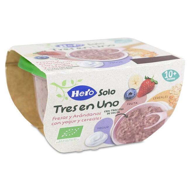 Comprar Hero Baby Solo Tarrina Sabor Fresa, Arándanos, Yogur y Cereales,  120 g