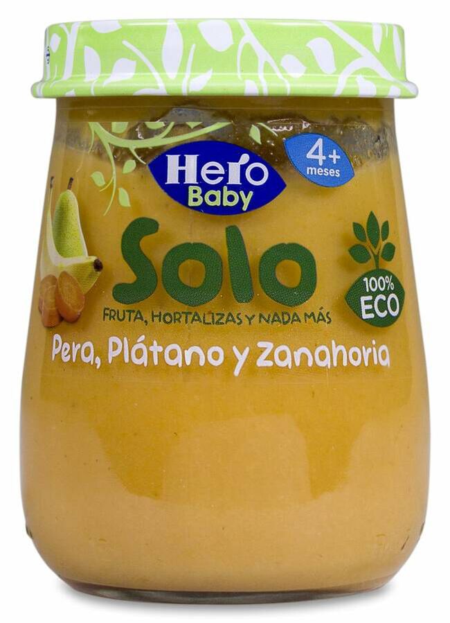 Hero Baby Solo Pera, Plátano y Zanahoria, 120 g