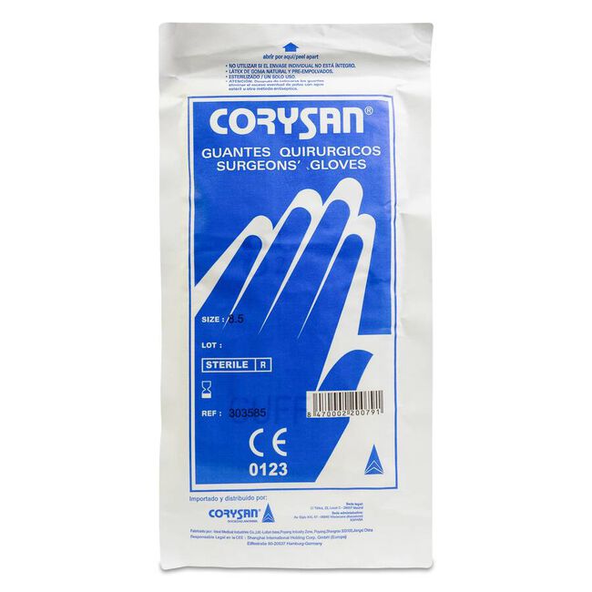 Corysan Guantes de Látex Estériles con Polvo Talla 8.5, 2 Uds