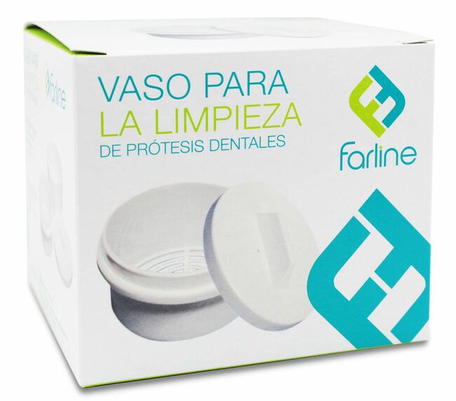 Farline Vaso Limpieza Prótesis Dental, 1 Ud