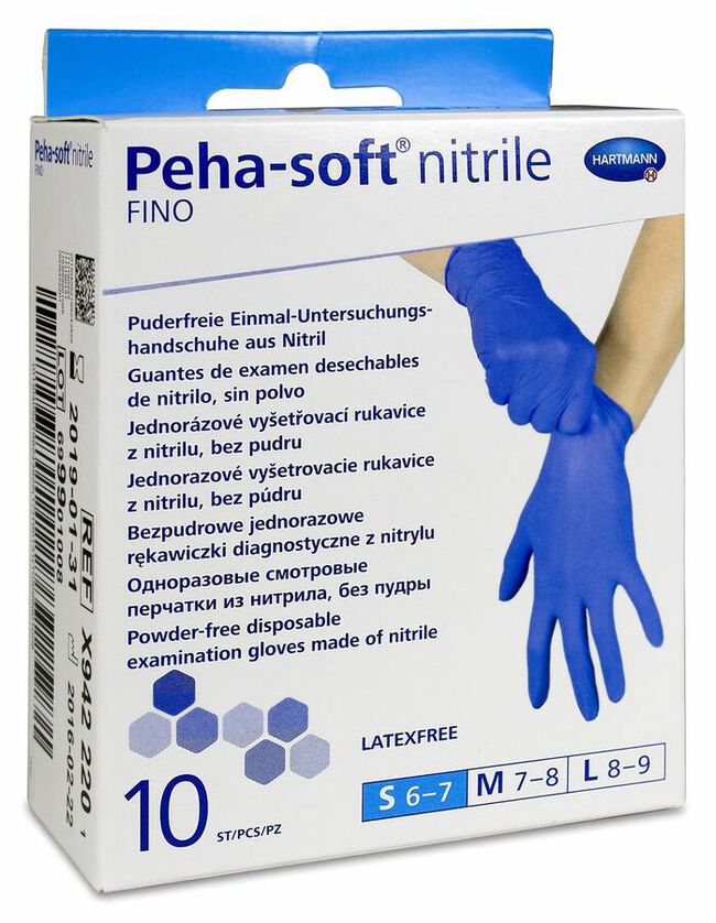 Peha-Soft Guantes de Nitrilo Talla S, 10 Uds