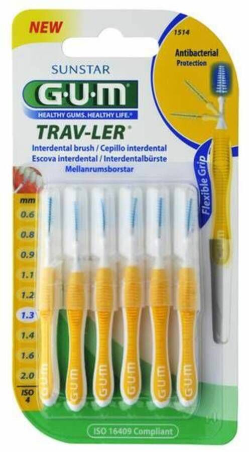 GUM Interdental Trav-Ler 1,3 mm, 6 Uds