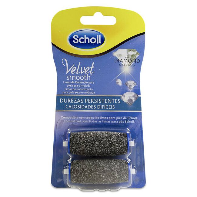 Scholl Velvet Smooth Recambio Durezas Persistentes Diamond Crystals, 2 Uds