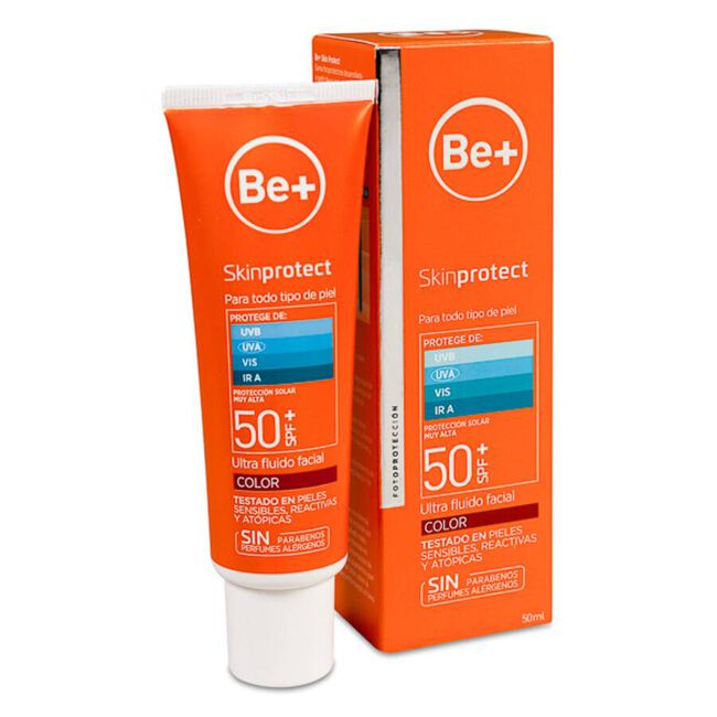 Be+ Skin Protect Ultra Fluido Facial Color FPS 50+, 50 ml