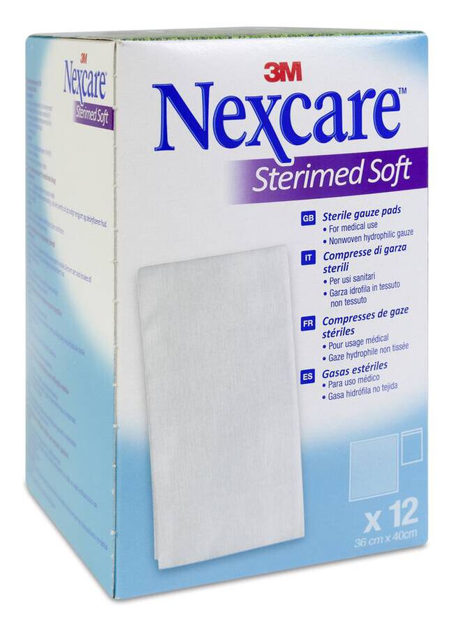 Nexcare Sterimed Soft Gasas Estériles 36 x 40 cm, 12 Gasas