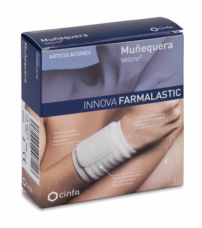 Farmalastic Innova Muñequera Velcro Beige Talla Grande/Extragrande, 1 Ud