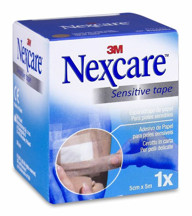 Nexcare Sensitive Tape Esparadrapo de Papel Piel 5 cm x 5 m, 1 Ud