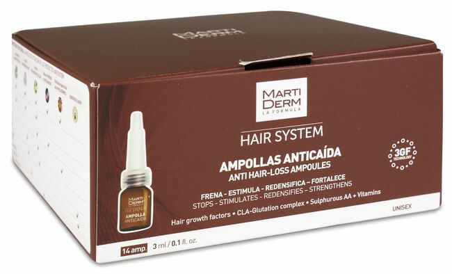 MartiDerm Ampollas Anticaída Unisex, 14 Uds