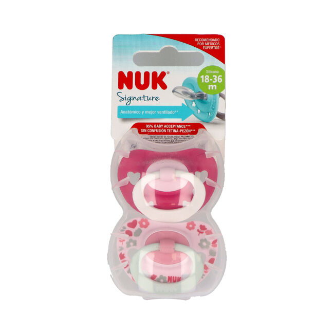 NUK Chupete Signature (18-36 Meses) Silicona, 2 unidades