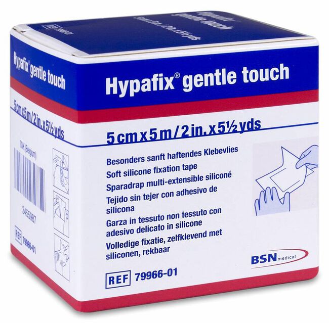 Hypafix Gentle Touch Banda Elástica Autoadhesiva 5 cm x 5 m, 1 Ud