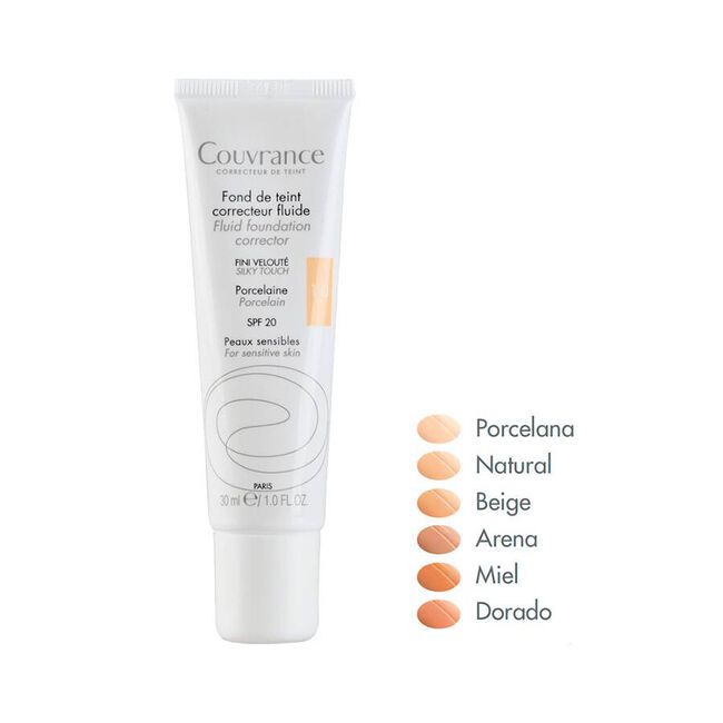 Avène Couvrance Maquillaje Fluido Oil-free Arena SPF 15, 30 ml