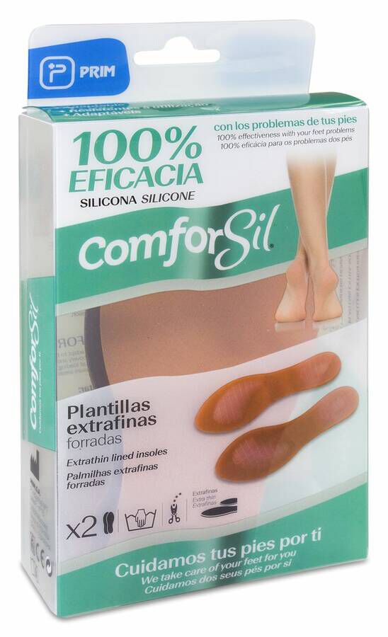 imagen de Comforsil Plantillas Extrafinas de Silicona Forradas Talla L, 1 Par