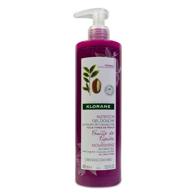 Klorane Gel de Ducha con Manteca de Cupuaçu Bio Hoja de Higuera, 400 ml
