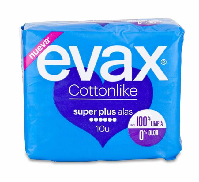 Evax Cottonlike Super Plus con Alas, 10 Uds