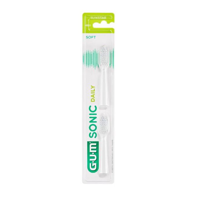 Sunstar Recambio Cepillo Gum Sonic Blanco, 2 Unidades