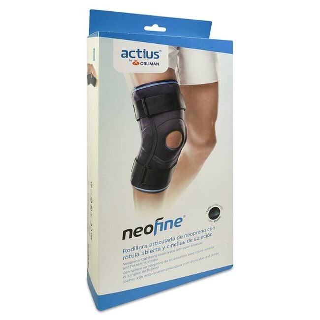 Orliman Neofine Rodillera Articulada de Neopreno con Rótula Abierta y Cinchas de Sujeción ACN804 Talla 1, 1 Unidad