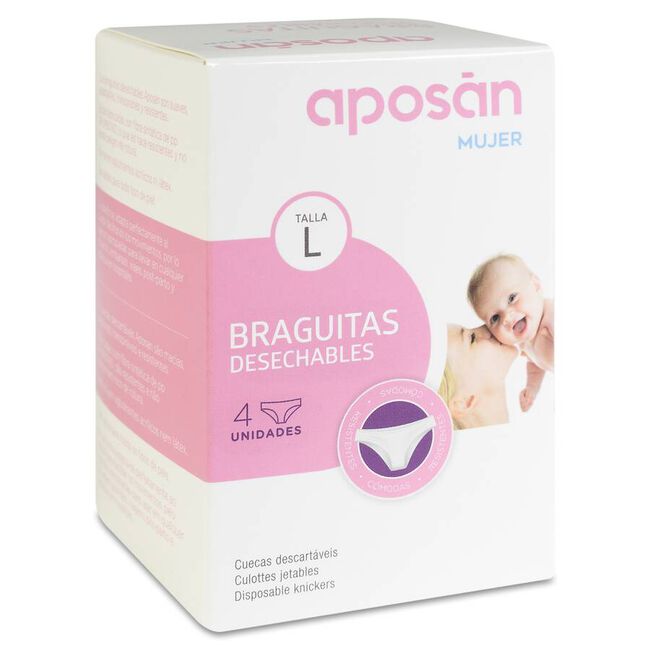 Aposán Braguitas Desechables Talla Grande, 4 Uds