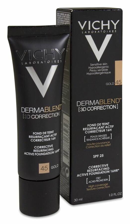 Vichy Dermablend Corrector 3D Maquillaje 45 Gold SPF 25, 30 ml