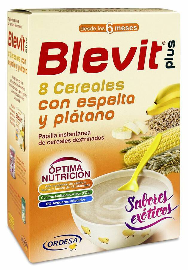 Blevit Plus 8 Cereales con Espelta y Pl&aacute;tanos