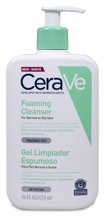 CeraVe Gel Limpiador Espumoso, 473 ml