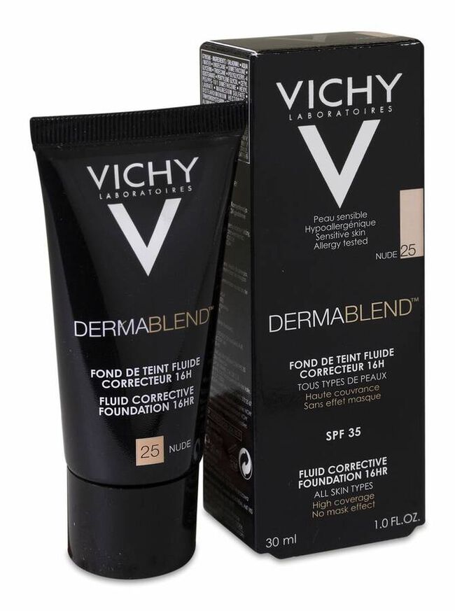 Vichy Dermablend Fondo De Maquillaje Corrector 25 Nude, 30 ml